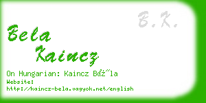 bela kaincz business card